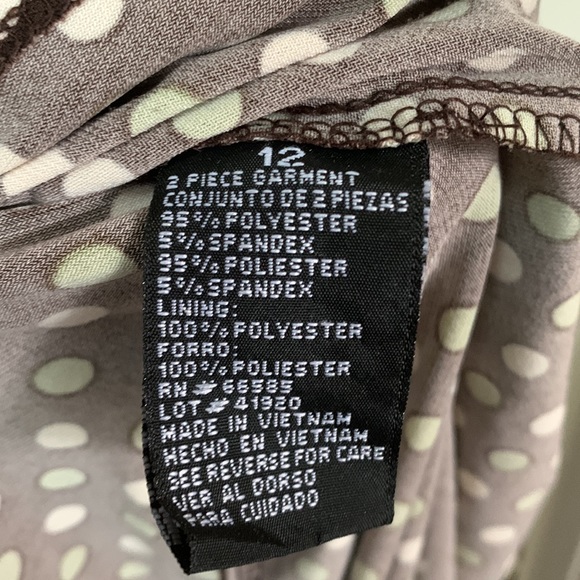 Chocolate Brown Polka dot dress. Perceptions New York. - Picture 4 of 6